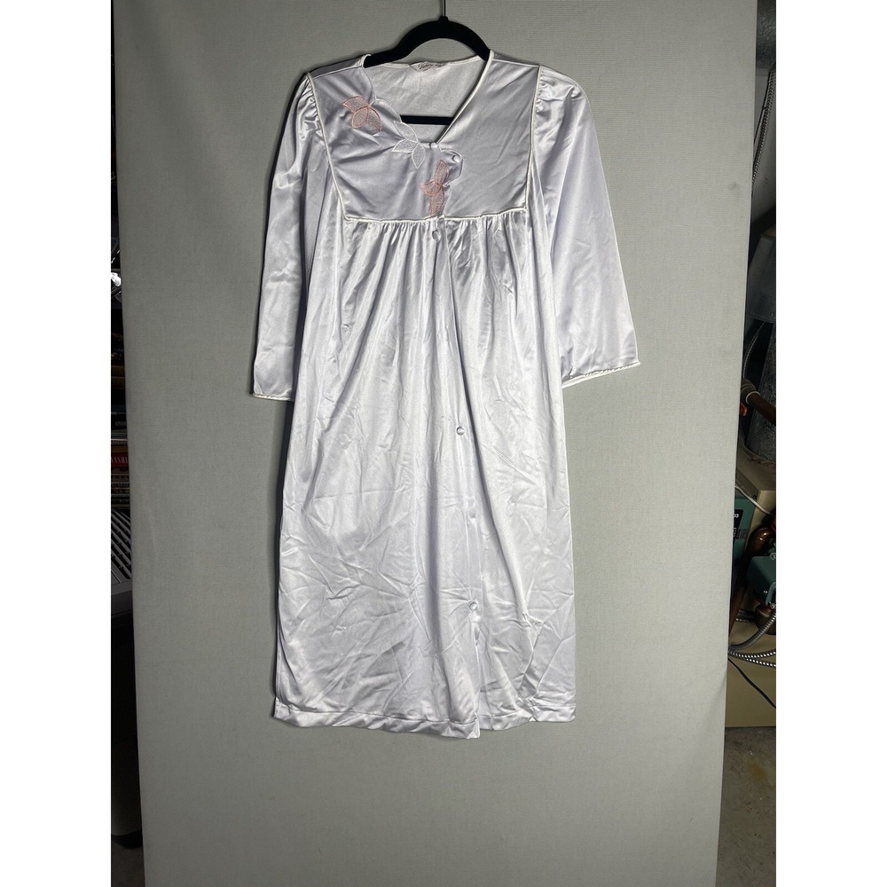 Vanity Fair 80s Robe Size Sm House  Night Gown With Buttons Vintage Bathrobe